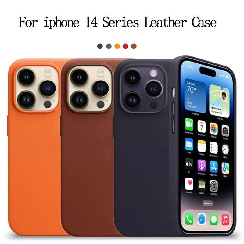 

For Magsafe Magnetic Leather Case For iPhone 14 Pro Max 14Pro 14 Plus Wireless Charging Drop Protect Cover With Package