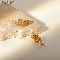 ehshir 316l stainless steel european american snake stud earrings new punk style womens earrings party jewelry gifts