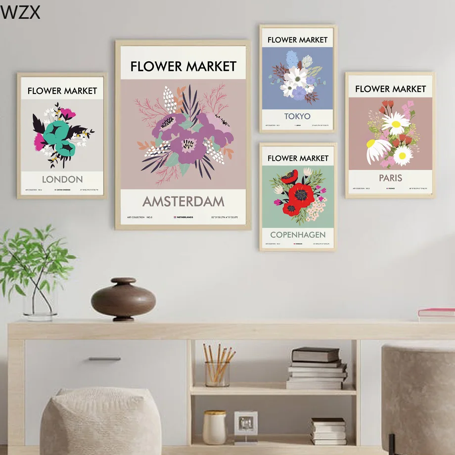 Винтажные настенные картины с изображением цветов и рынков розы для путешествий