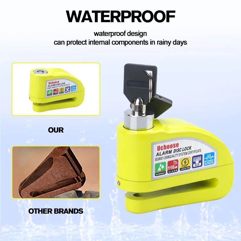UCHOOSE замок для дискового тормоза мотоцикла велосипеда сигнализация алюминиевый