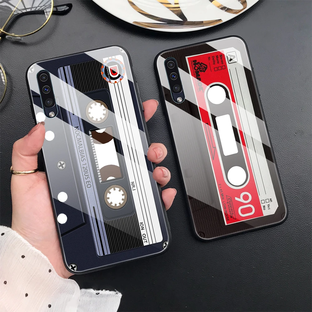 

Retro Tape Case For Samsung Galaxy A52S 5G A52 A12 A51 A50 A72 A70 A71 A21S A32 4G A21S A01 A10S A11 A42 Tempered Glass Shell