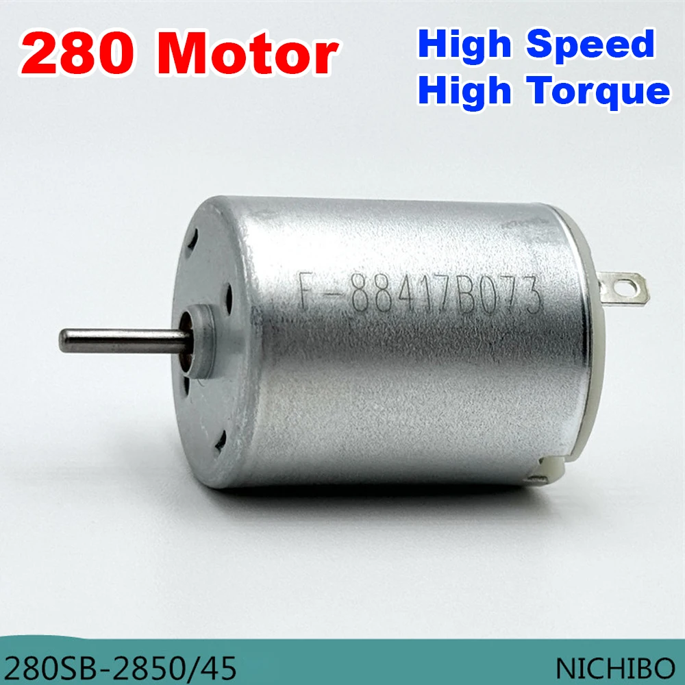 

280 Electric Motor DC 3V-6V 18200RPM High Speed Strong Magnetic Carbon Brush Toys 280SB-2850 Motor For Electric Car Model Making