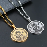 dooyio stainless steel jewelry vintage catholic virgin mary square brand pendant men and women growth necklace