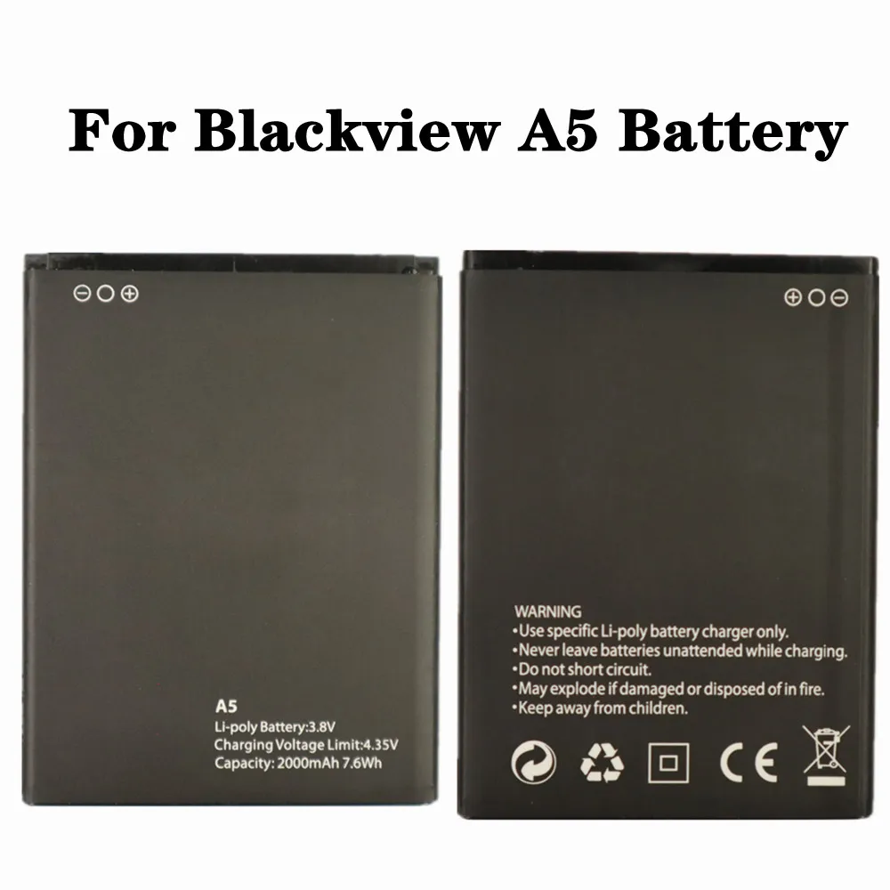

2000mAh Battery For Blackview A5 A 5 Mobile Phone Replacement Bateria Batteries