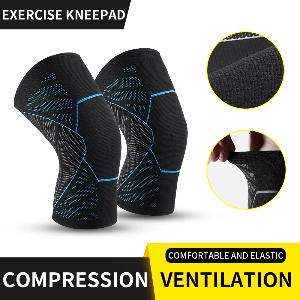 

Outdoor Sports Knee Pads Silicone Non-slip Protection Knee Breathable Reinforcement Knee Brace Suitable for Basketball Running
