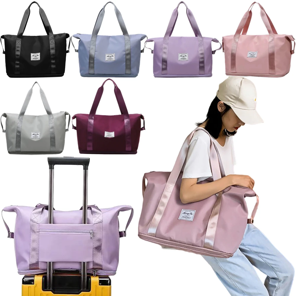 

Women Sports Gym Bags Oxford Travel Duffle Bags Luggage Handbags Large Capacity Swimming Shoulder Weekend Fitness Training Bags