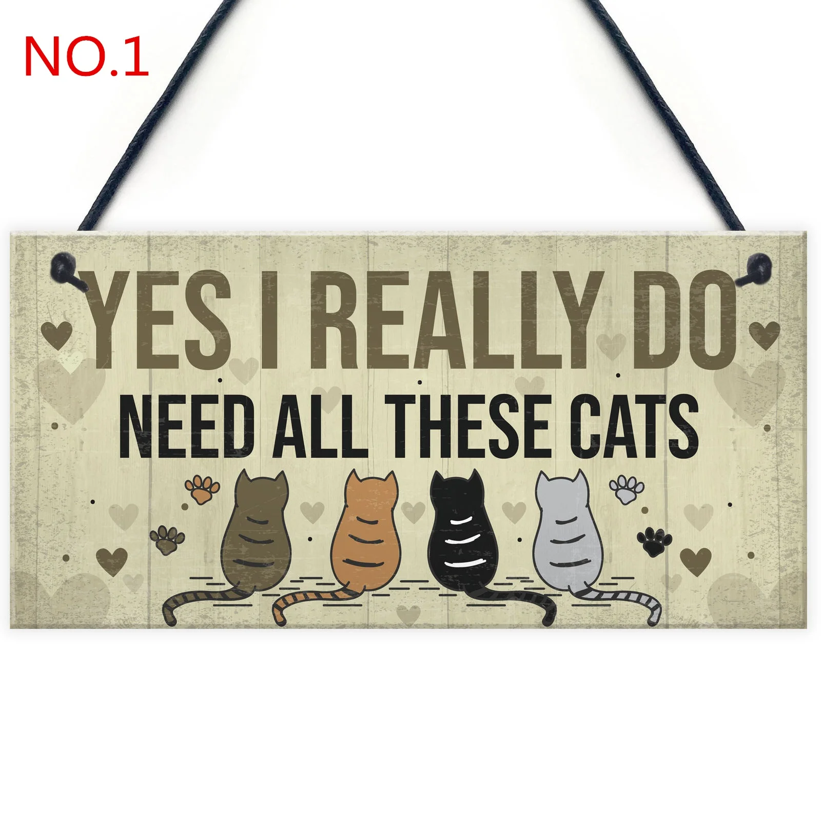 

Funny Cats Signs Wooden Plaque Pet Lover Hanging Plaques Gift Home Decoration