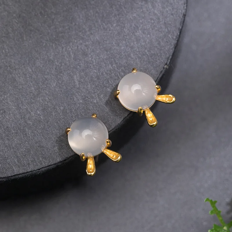 Настоящий Халцедон из стерлингового серебра 925 пробы женский индивидуальный