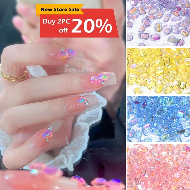 

60pcs Ice Parts Nail Parts Summer Collection Holographic Deco Kawaii Rhinestone Shapes Crystal Supplies For Professional Charms