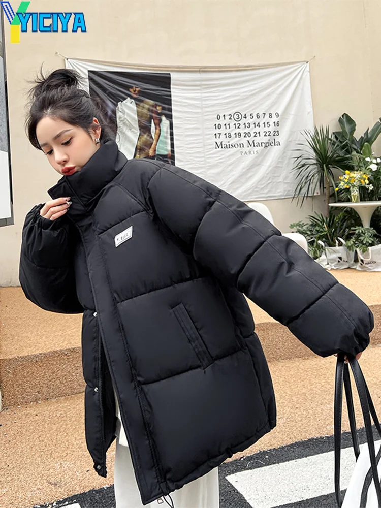 YICIYA Women's Winter Parkas Coats New Sports Style Thick Warm Padded Solid Coat Female Clothing Loose Streetwear Jacket Outwear
