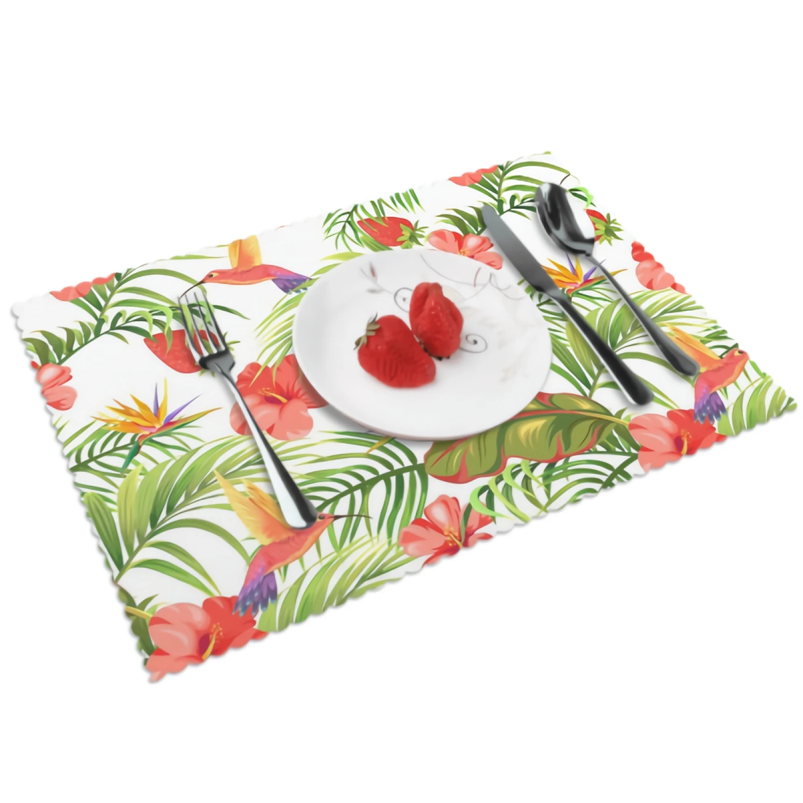

Hummingbirds Placemats for Dining Table 12 x 18 inches Heat Resistant Table Placemats Set of 4 for Kitchen Dining Table