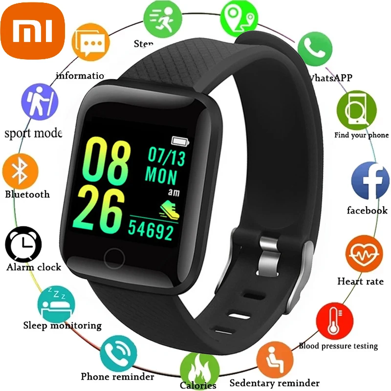 

Смарт-часы Xiaomi для мужчин и женщин, водонепроницаемые спортивные Смарт-часы с тонометром и пульсометром, фитнес-трекер для Android и IOS