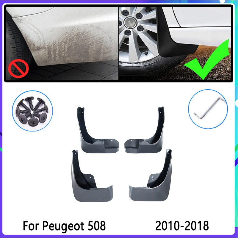 4 шт. Автомобильные Брызговики для Peugeot 508 2010 ~ 2018 2011 2012 2013 2014 2015 брызговики