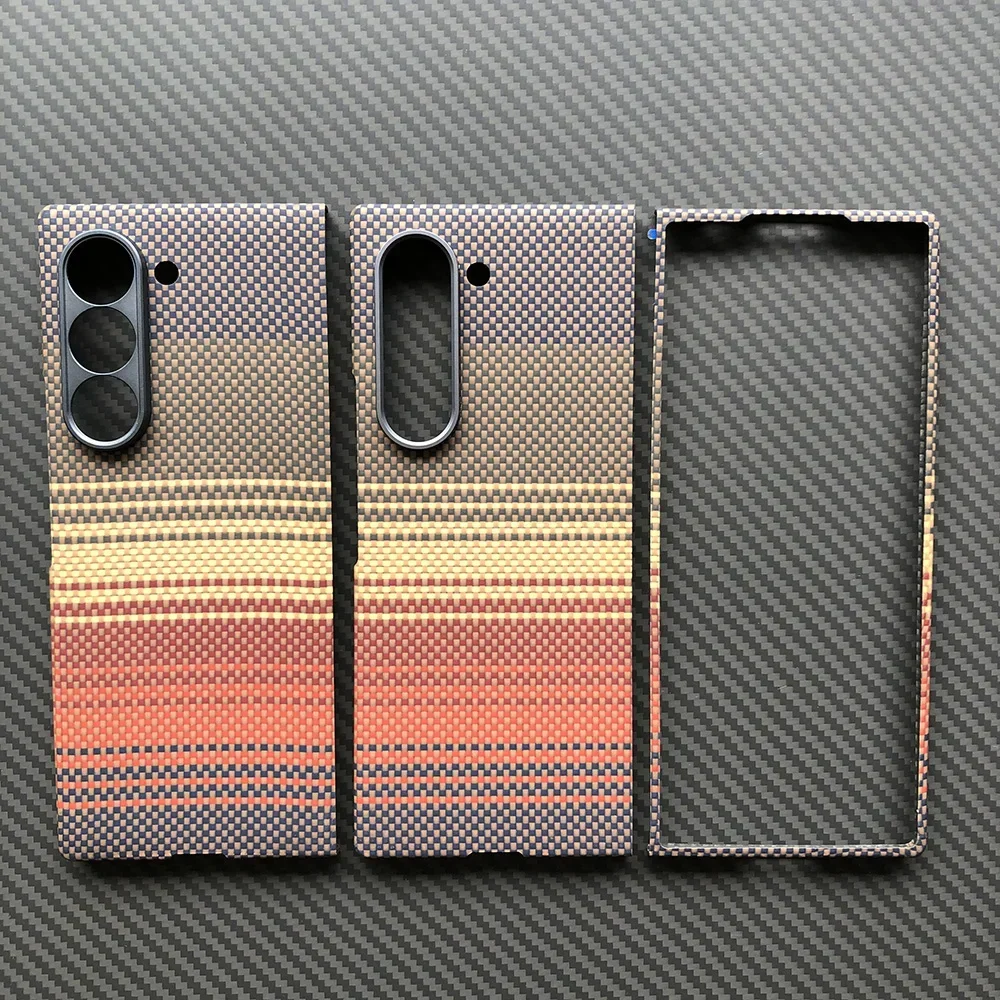 Матовый Магнитный беспроводной зарядный чехол HKAB для Fold 6 из углеродного волокна