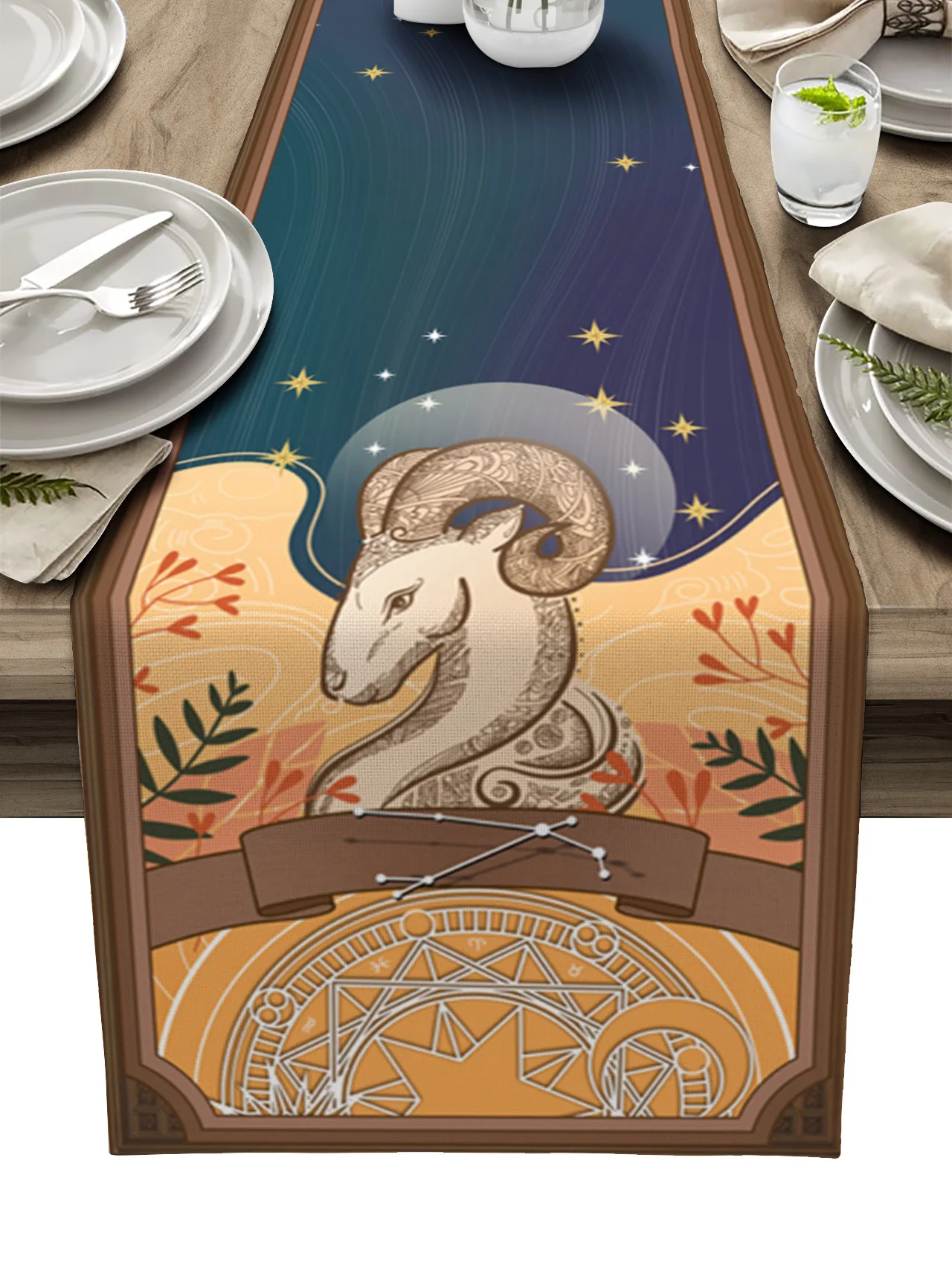 

Коврики с двенадцатью созвездиями, Настольная дорожка для кофе, домашняя кухня, свадебное украшение стола, обеденный стол, нескользящее раз...