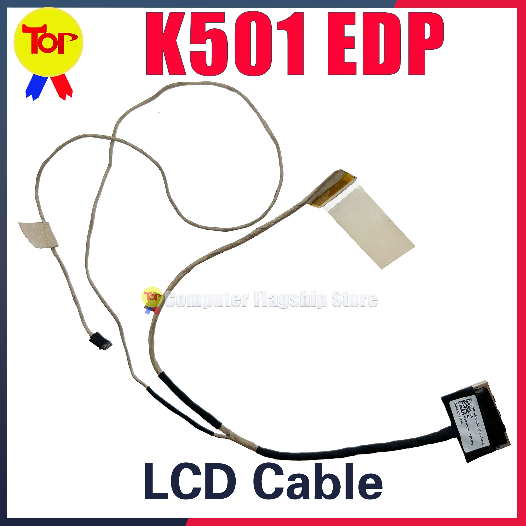 Гибкий кабель для ЖК-дисплея ноутбука ASUS K501 K501L K501LX K501LB K501U K501UB K501UX K501UW V505L DD0XK5LC120