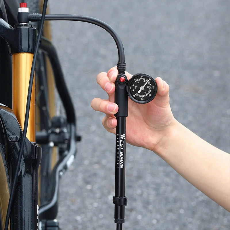 Портативный велосипедный воздушный насос высокого давления WEST BIKING 300/400 фунтов на