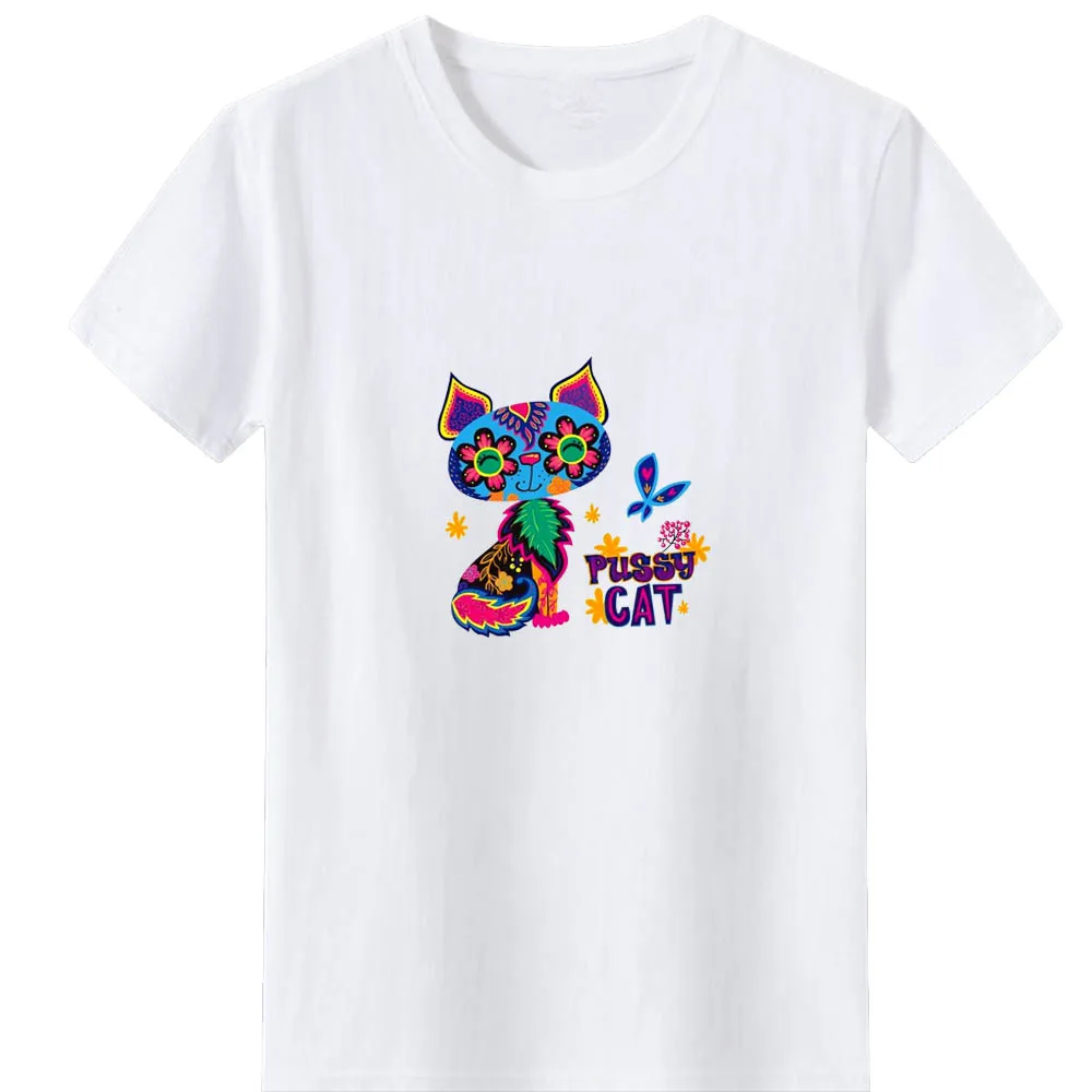 

Женские повседневные футболки с круглым вырезом, милая футболка с графическим рисунком, женская футболка с Киской кошкой, футболка с рисунком в эстетическом мультяшном стиле