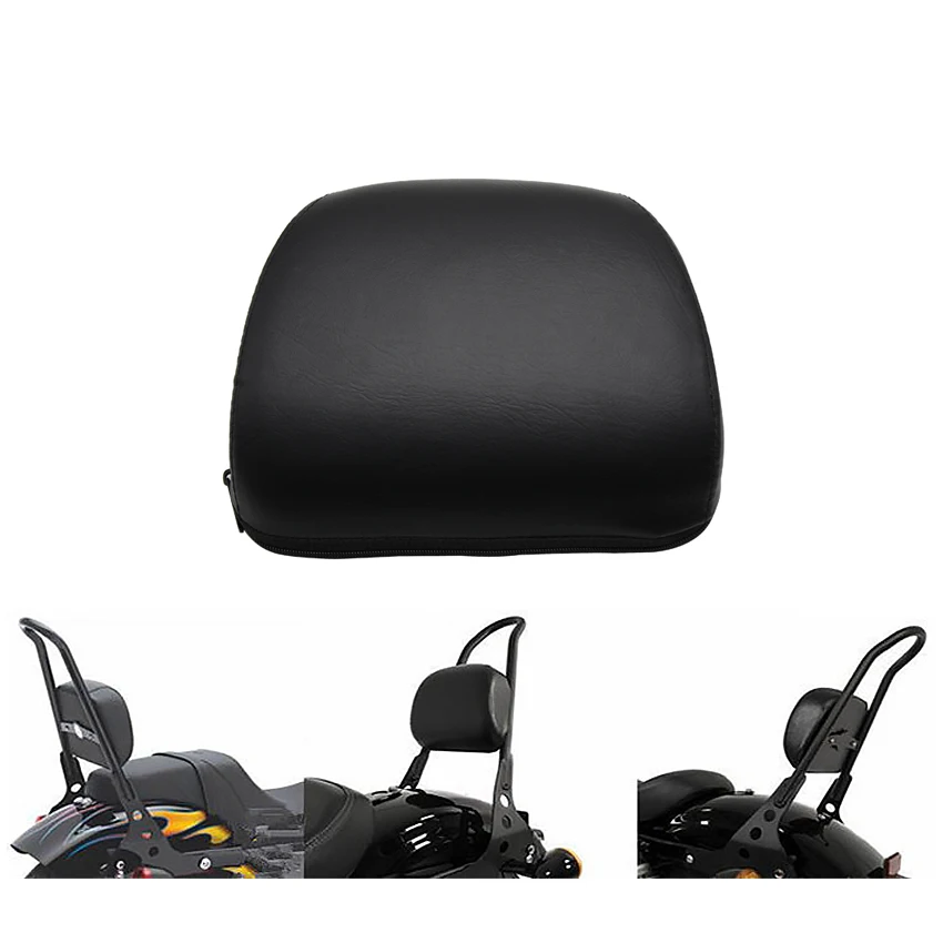 

Universal Motorcycle Black Leather Backrest Motocross Accessories For Harley 883 1200 48 Sissy Bar Back Rest Rear Cushion Pad
