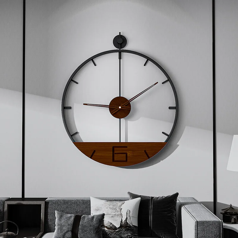 

Большие Железные настенные часы в скандинавском стиле, металлические 3D круглые Настенные часы, ореховые часы, современные часы, украшение для дома, гостиной, Настенный декор