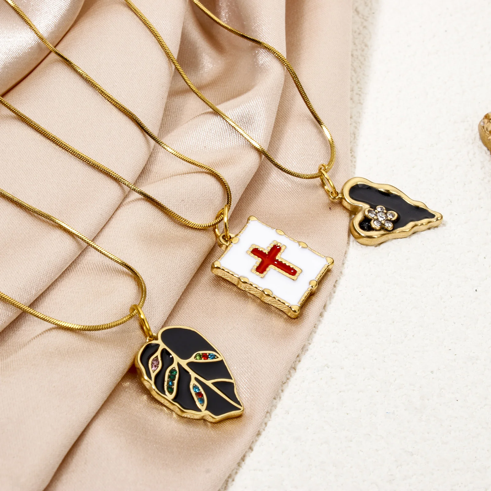 1 шт. Элегантные Подвески из нержавеющей стали разноцветная овальная роза цветок