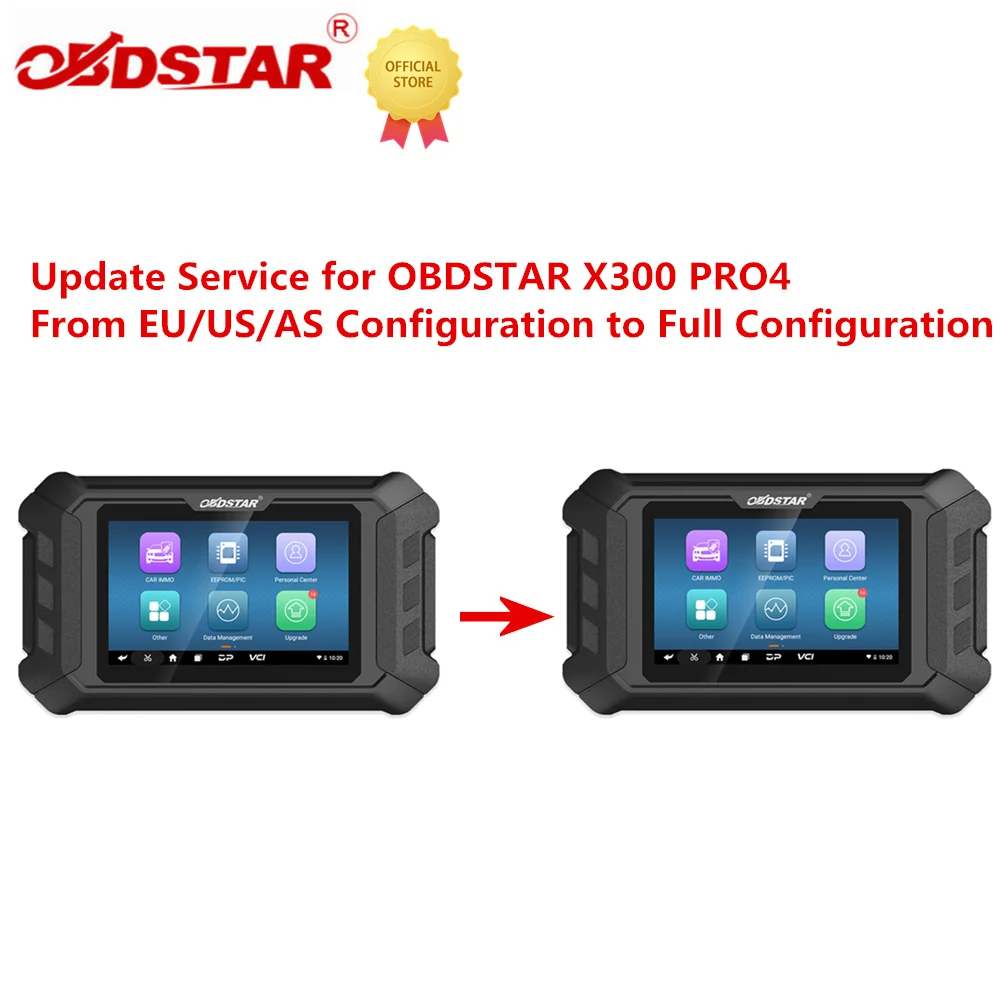 

Update Service for OBDSTAR X300 PRO4 From EU/US/AS Configuration to Full Configuration