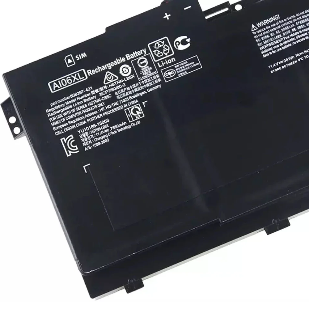 Совершенно новый оригинальный аккумулятор для ноутбука AI06XL 11 4 В 96 Втч HP ZBook 17 G3 AIO6X
