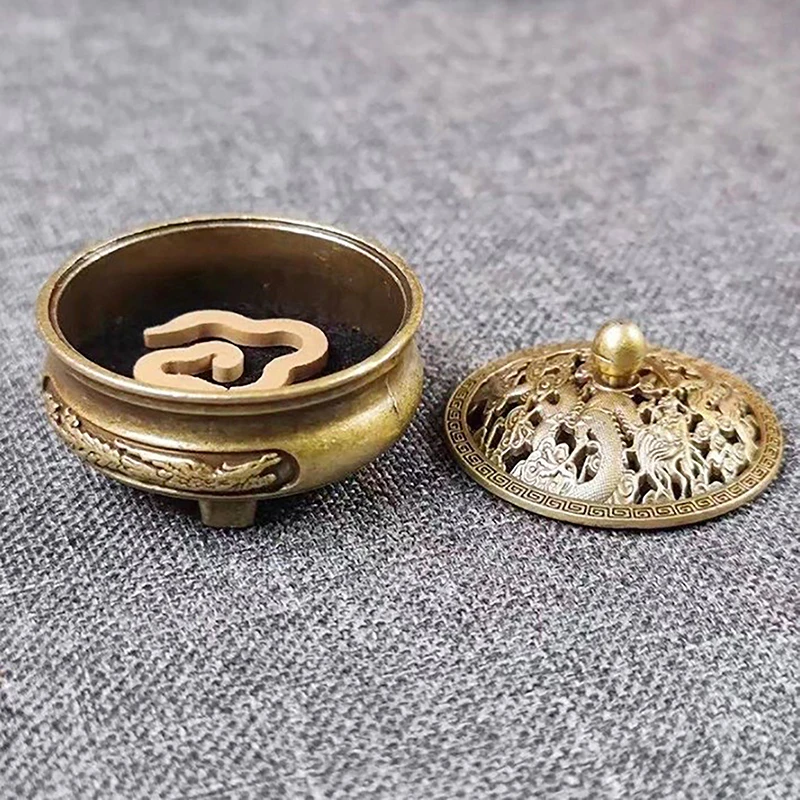 Карманная полая курильница с драконом и фениксом латунный держатель для