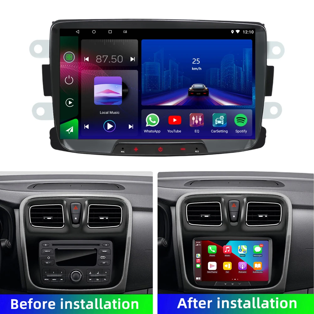 2 Din Android Car Radio For Dacia Sandero Duster Renault Captur Lada Xray Logan Navigation GPS Wifi Auto Multimedia Player |