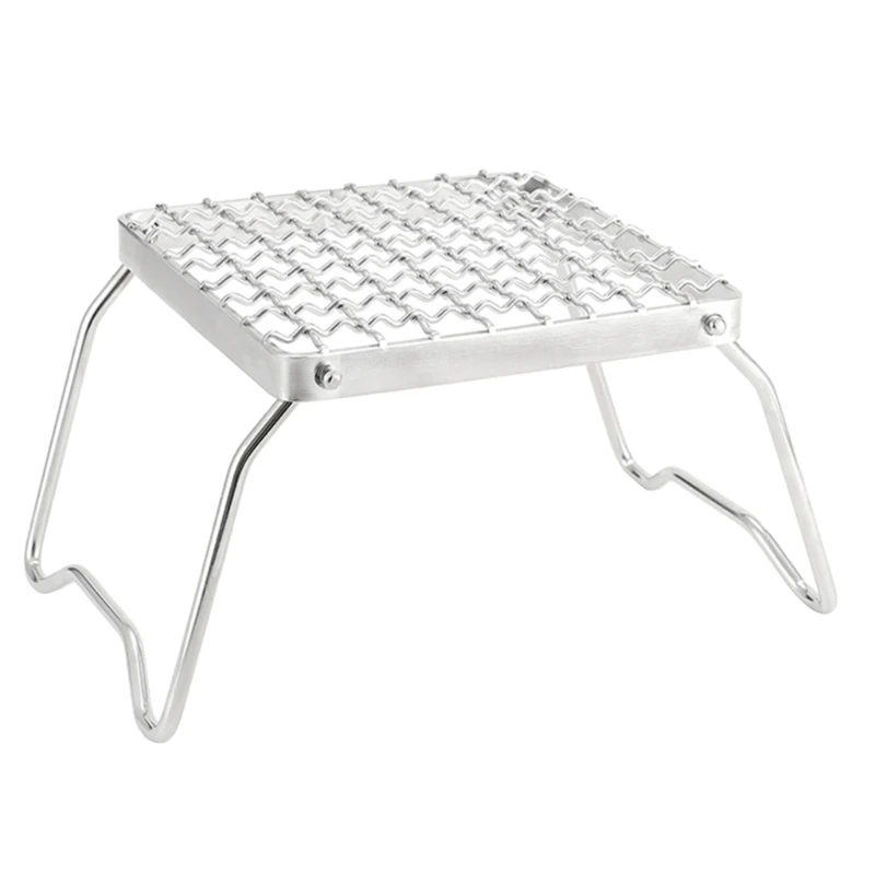 

11UE Folding Campfire Grills with Leg, Stainless Steel Grate Barbeque Grills Portable Camping Grills for Picnics, Backpacking