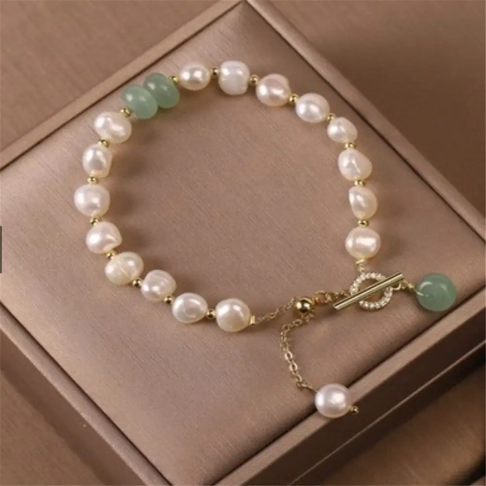 

Exquisite Safe Buckle Accessories Baroque Irregular Lucky Cuff Bracelet Imitation Pearl For Women|Girls