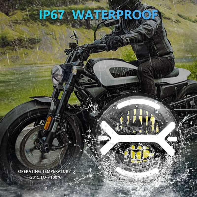 Мотоциклетная светодиодная фара 5 75 дюйма круглая для Sportster Dyna Softail Street Rod Bob