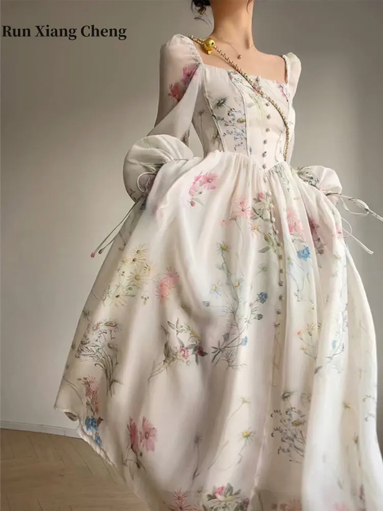 

Dresses for Women 2023 French Chic and luxury Dress White Beach Fishbone Slim Print Fairy Long Simple and Elegant Formal Dress