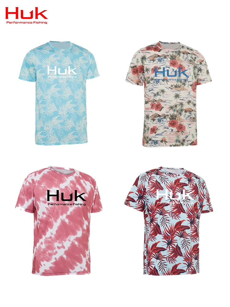 

HUK 2023 Summer Fishing Shirt Short Sleeve UV Protection Tee Camisa De Pesca UPF 50 Hikin