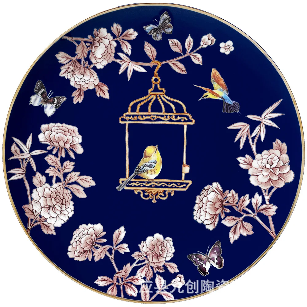 

New birdcage snack plate personalized candy plate Western steak pasta plate multilayer cake rack fruit plate