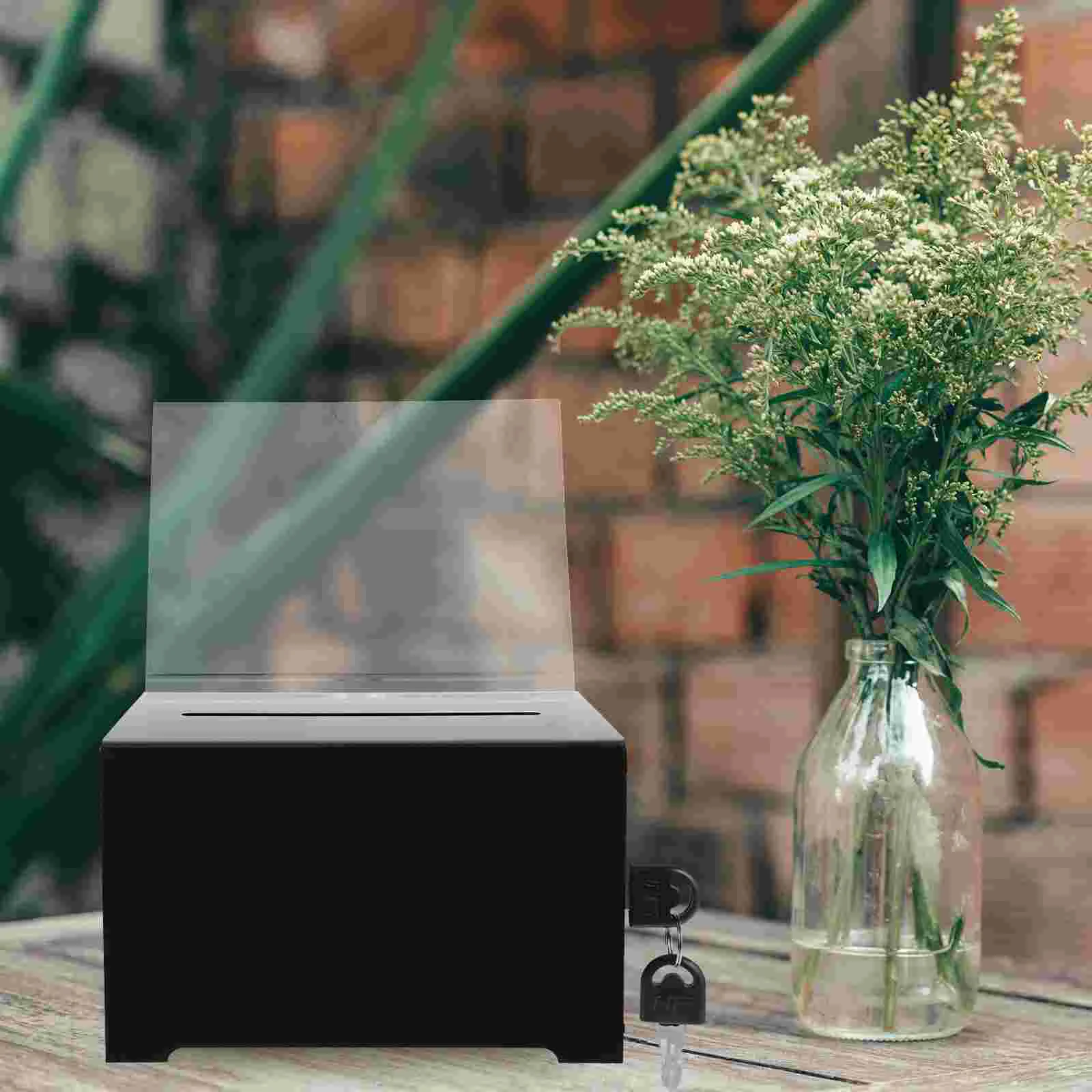 

Fundraising Donation Box with Lock Public Ballot Box Voting Box Suggestion Box