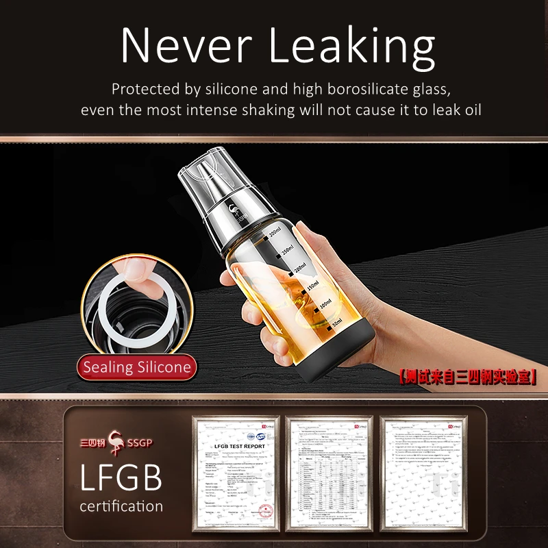 Сертификат LFGB герметичный чайник для приправ из боросиликатного стекла