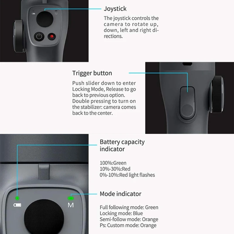 

3-Axis Gimbal Stabilizer Compatible With All Brands of Smartphones M3GD