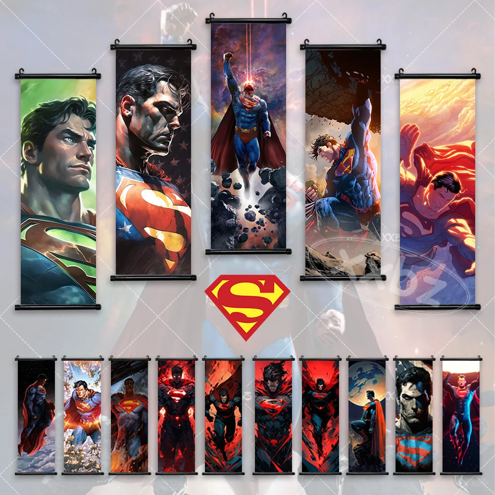 

Superman Poster Krypton Home Decor Kal-El Wall Artwork Justice League Hanging Painting Clark Kent Scrolls Picture Super-Heroes