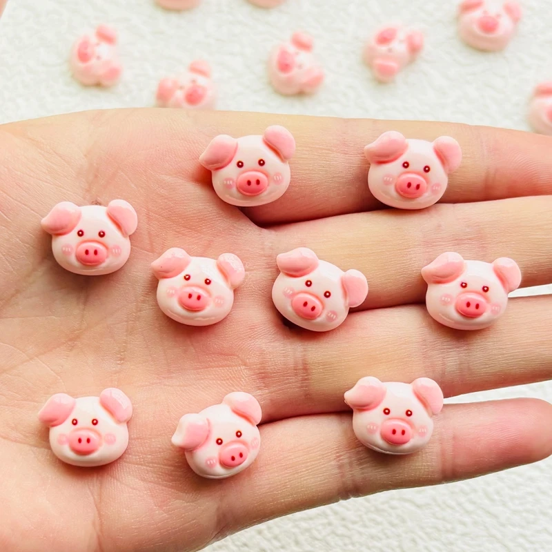 

20 шт. новый кавайный мультяшный поросенок из смолы с плоской спинкой, мультяшная фигурка для скрапбукинга, сделай сам, декор с бантом, аксессуары, поделки A69