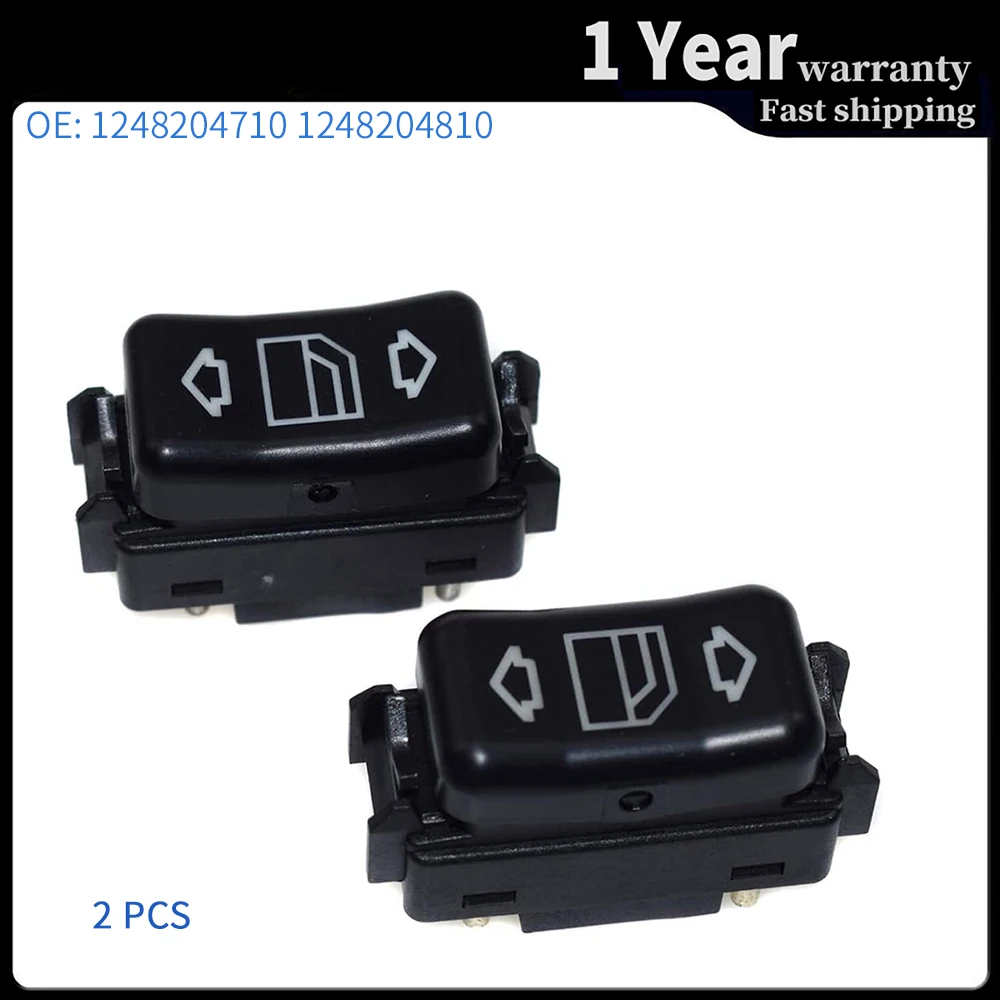 

2 Pcs Rear Left & Right Power Window Switch For MERCEDES-BENZ W124 190E 300TD 300TE 1248204710 1248204810 Car Accessories