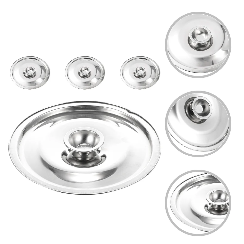 

Pan Cover Pan Cover Seasoning Cooker Universal Pot Lid Stainless Steel Cylinder Head Thicken Metal Lid Cover Pan Cover