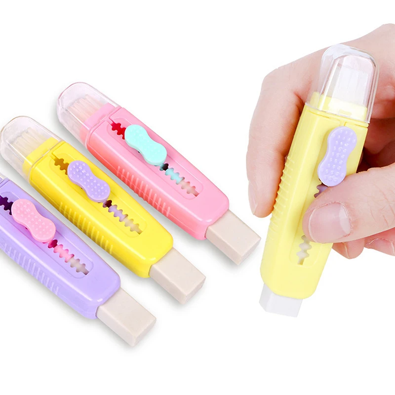 

Creativity Retractable High capacity Push Pull Eraser Macaron Professional For Kids Drawing Painting Kawaii School Supplies