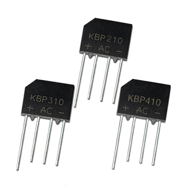 10 шт., мостовой выпрямитель KBP206 KBP210 KBP307 KBP310 KBP410 2A/600V 2A/1000V 3A/700V 3A/1000V 4A/1000V