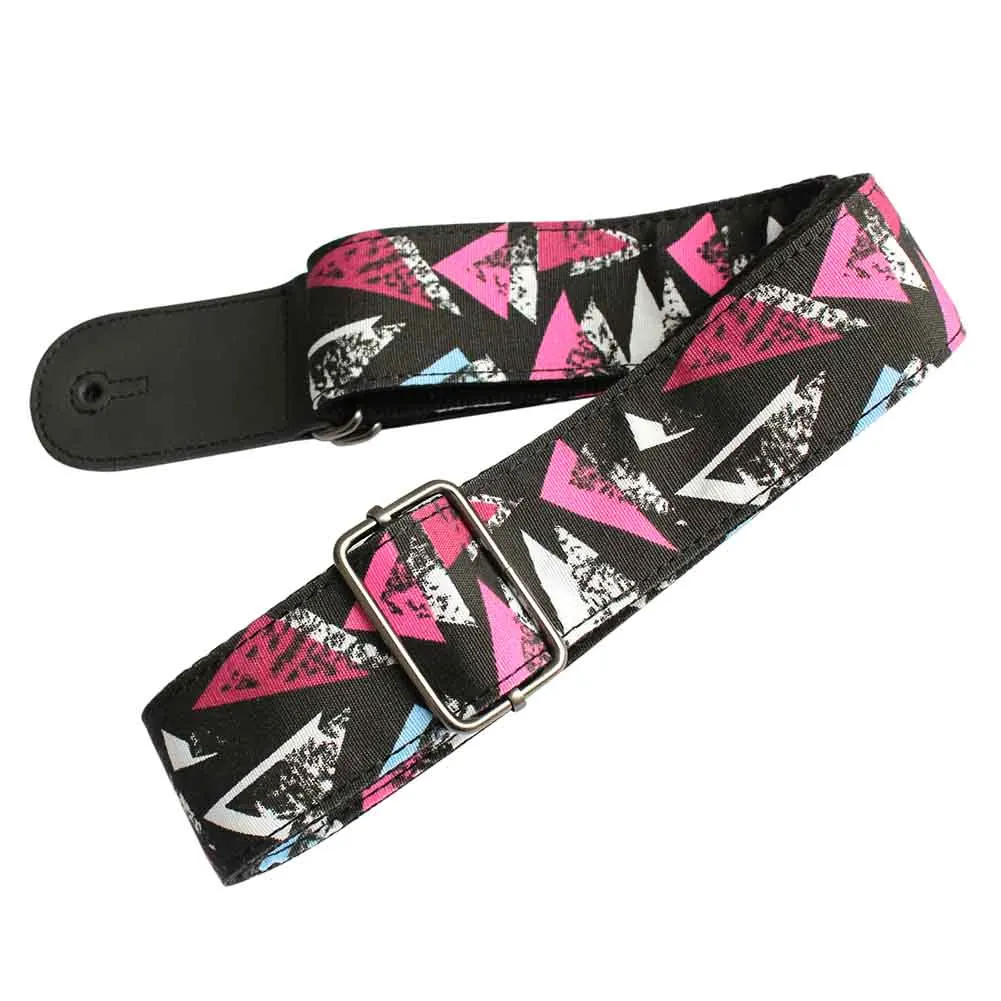 

Anti Pull Portable Travel Nylon Fabric Embroidered Print Wear Resistant Adjustable Length With Buckle Shoulder Belt Guitar Strap