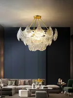 Glass Pendant Light Hanging Lamps for Ceiling Dining Table Lighting Lamp for Bedroom Luxury Design Living Room Chandelier