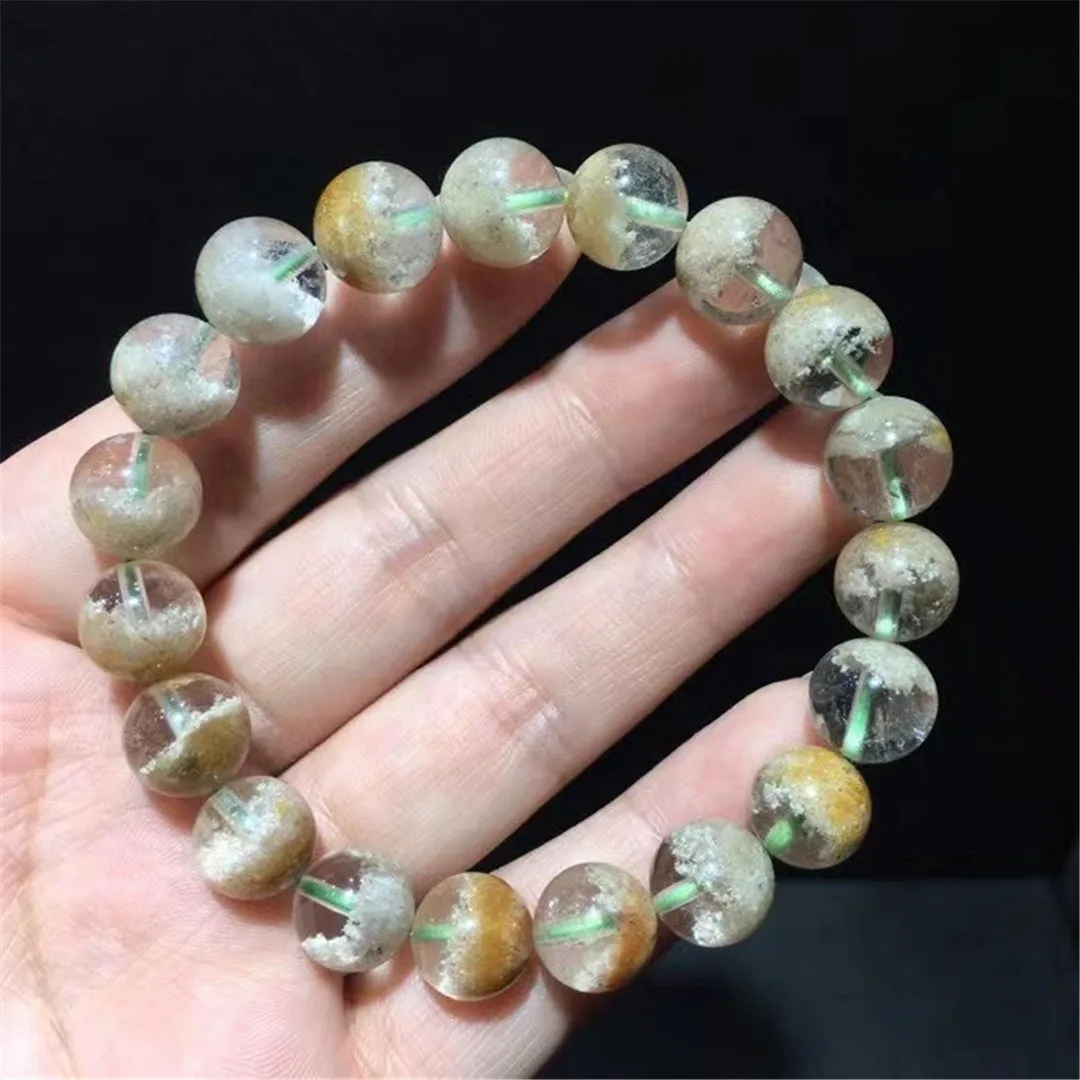 

10mm Natural Colorful Phantom Quartz Bracelet For Women Men Wealth Healing Gift Crystal Clear Round Beads Jewelry Strands AAAAA