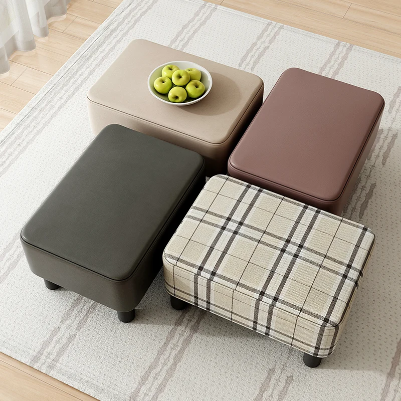 

Floor Small Low Stool Luxury Portable Entrance Leather Vanity Foot Stool Hallway Office Apoya Pies Oficina Household Furniture