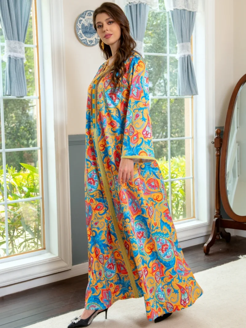 Muslim Fashion Women Dubai Turkish Long Sleeve Abayas Wedding Party Evening Gown Robe Femme Musulmane Islamic Clothing Bubu