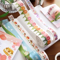 2pcspack kawaii and paper landscaping tape small home series fresh hand tent scene stickers office stationery student supplies